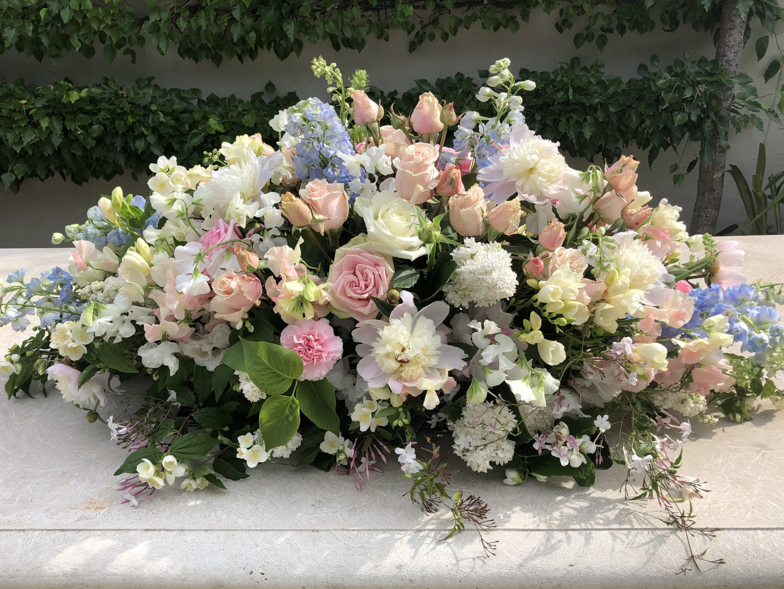 Sending flowers shop to a funeral